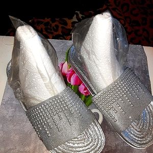 Silver Glitter Slides / Birkenstocks